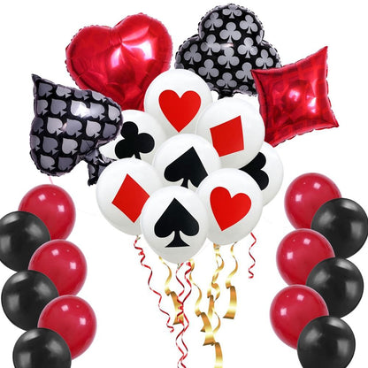 2/12PC 12/18Inch Poker Casino Latex balloon aluminum foil balloons Wedding Christmas Party Baby Shower Birthday Decoration