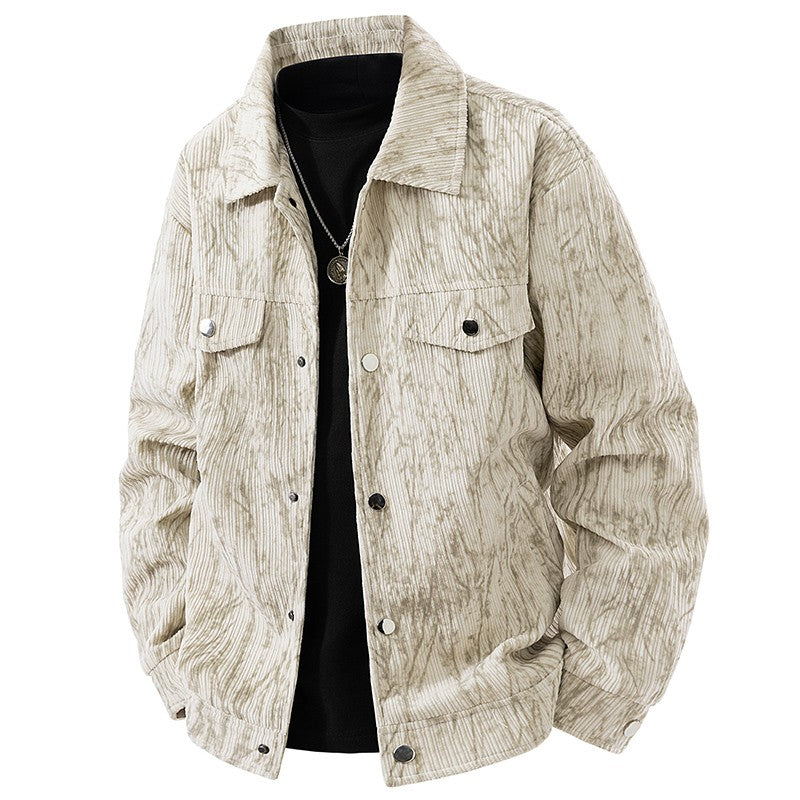 Jaqueta corta-vento, moderna, casual, versátil, casaco comprido, tie-dye, jaqueta de pesca, jaqueta de voo americana retrô, jaqueta jovem