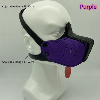 Role Play Costumes of Unisex Women Mens Cosplay Half Face Fetish Mask with Open Mouth and Nose Headgear Party Accessories