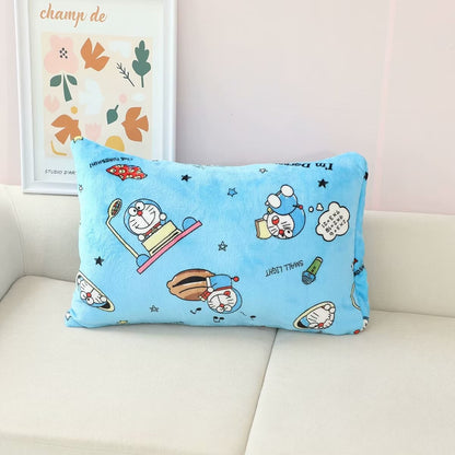 Cute Doraemon Blanket Cartoon Warm Flannel Blanket Pillowcase Lovely Anime Pattern Printing Blanket Bedspread Bedroom Sofa Bed