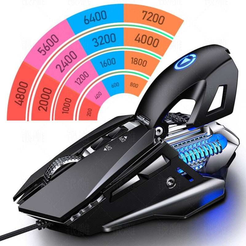 G10 Wired Mechanical Mouse RGB Backlit 200-7200DPI 6000FPS Macro Programming Gaming Mouse with Anti Interference Magnetic Ring