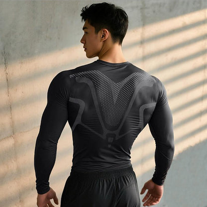 New Compression Running Sets Men Quick Dry Long Sleeve Shirt Basketball Fitness Gym Legging Male Workout Muscle Top Tracksuit
