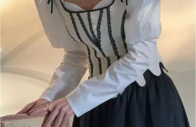 Autumn Outfit Set Women's 2023 New Court Sle Retro irt Versatile Mid-Length A-Line  Skirt for Pear aped Body