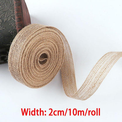 10M 15-50mm Ribbon for Bows Gift Ribbon Natural Jute Christmas Ribbon Roll DIY Vintage Wedding Apparel Sewing Supplies Ribbons