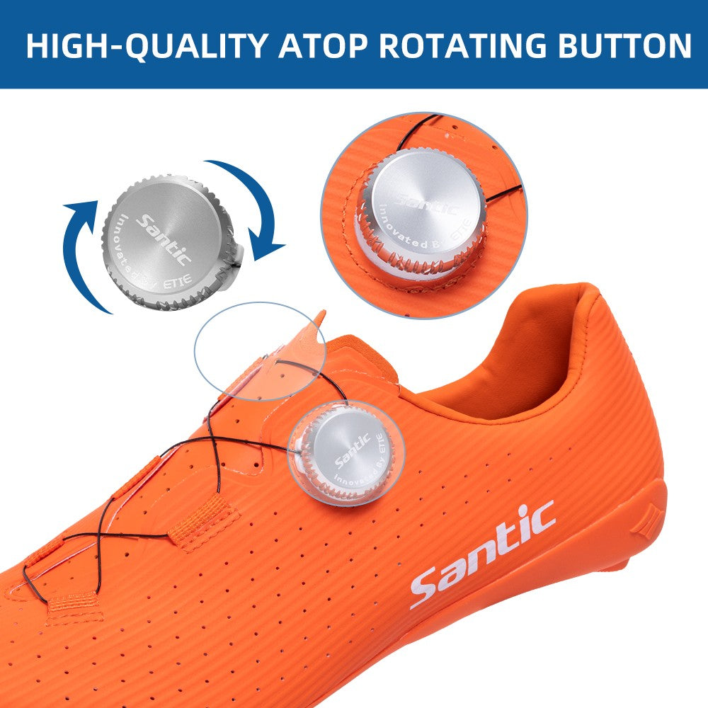 Santic Carbon Fiber Road Bike Shoes Professional Cycling for Men Racing SPD Cleats Road Cycling Lock Shoes WZS24043