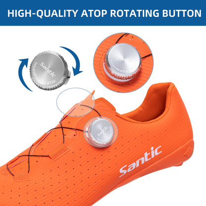 Santic Carbon Fiber Road Bike Shoes Professional Cycling for Men Racing SPD Cleats Road Cycling Lock Shoes WZS24043