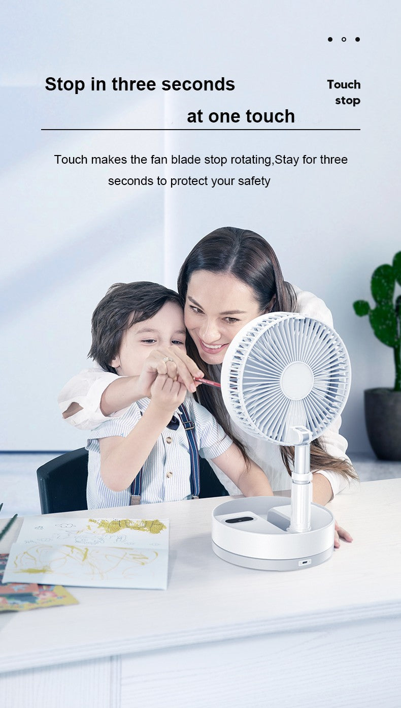 P10 10800mAh Folding Portable Fan USB Remote Control Air Cooler Silent Rechargeable Wireless Floor Standing Fan for Camping Desk