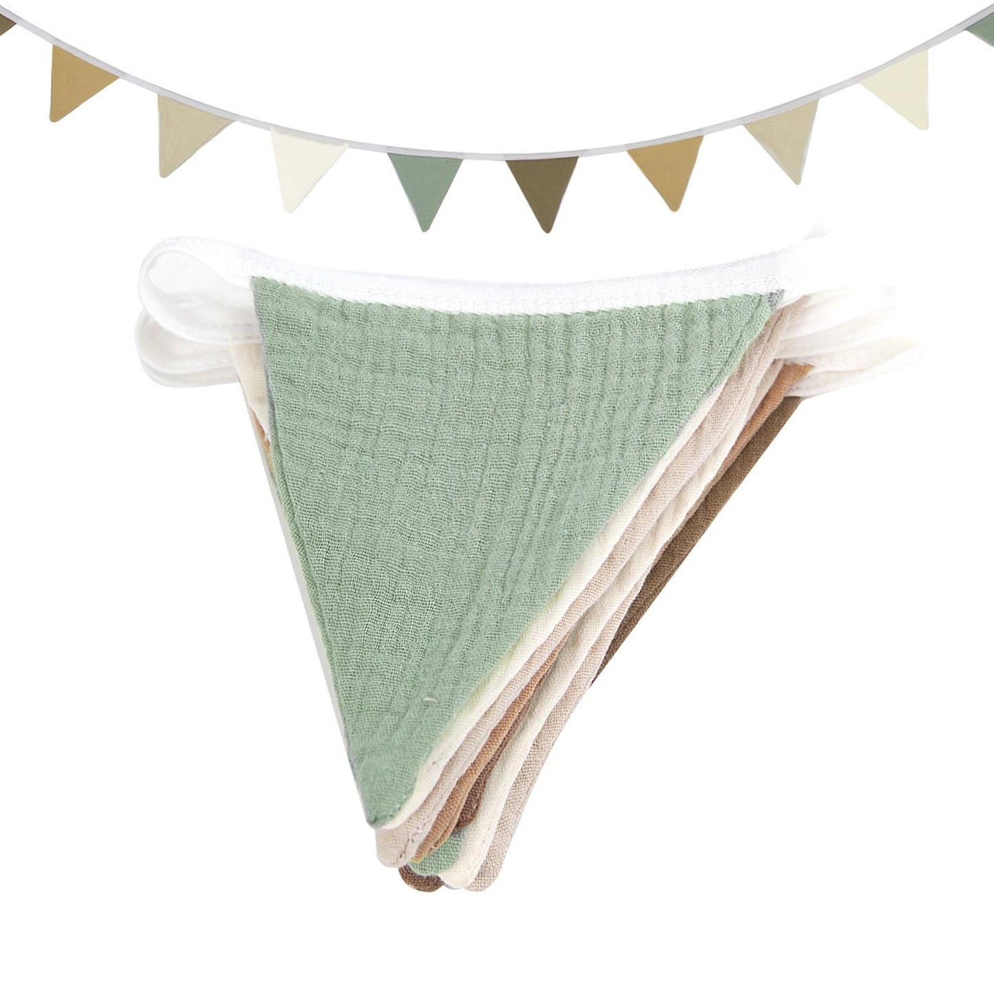 Pennant Banner Flags Nursery Bunting Banner Flags Washable Cotton Fabric Triangle Pennant Garlands for Living Room and Bedroom