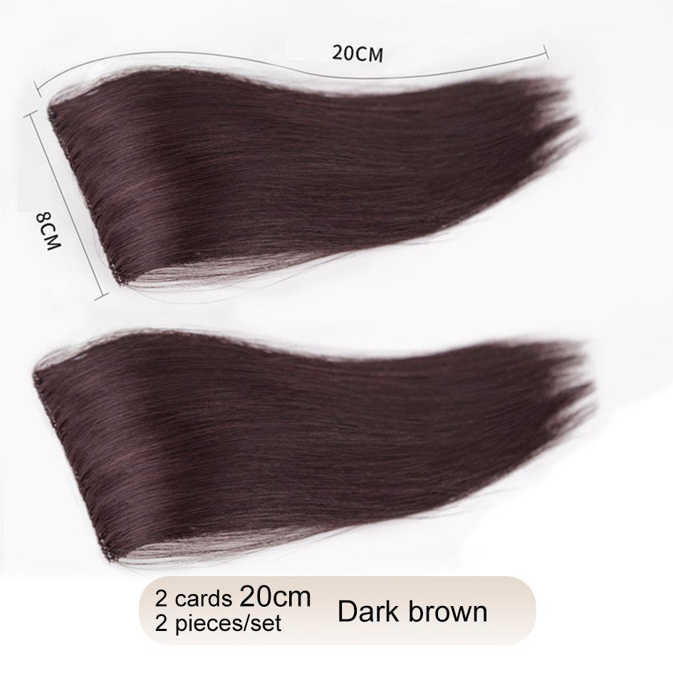 2 peças/conjunto de preenchimento capilar sintético, extensões de cabelo, peça de abertura e de reposição para topo, artefato de reposição