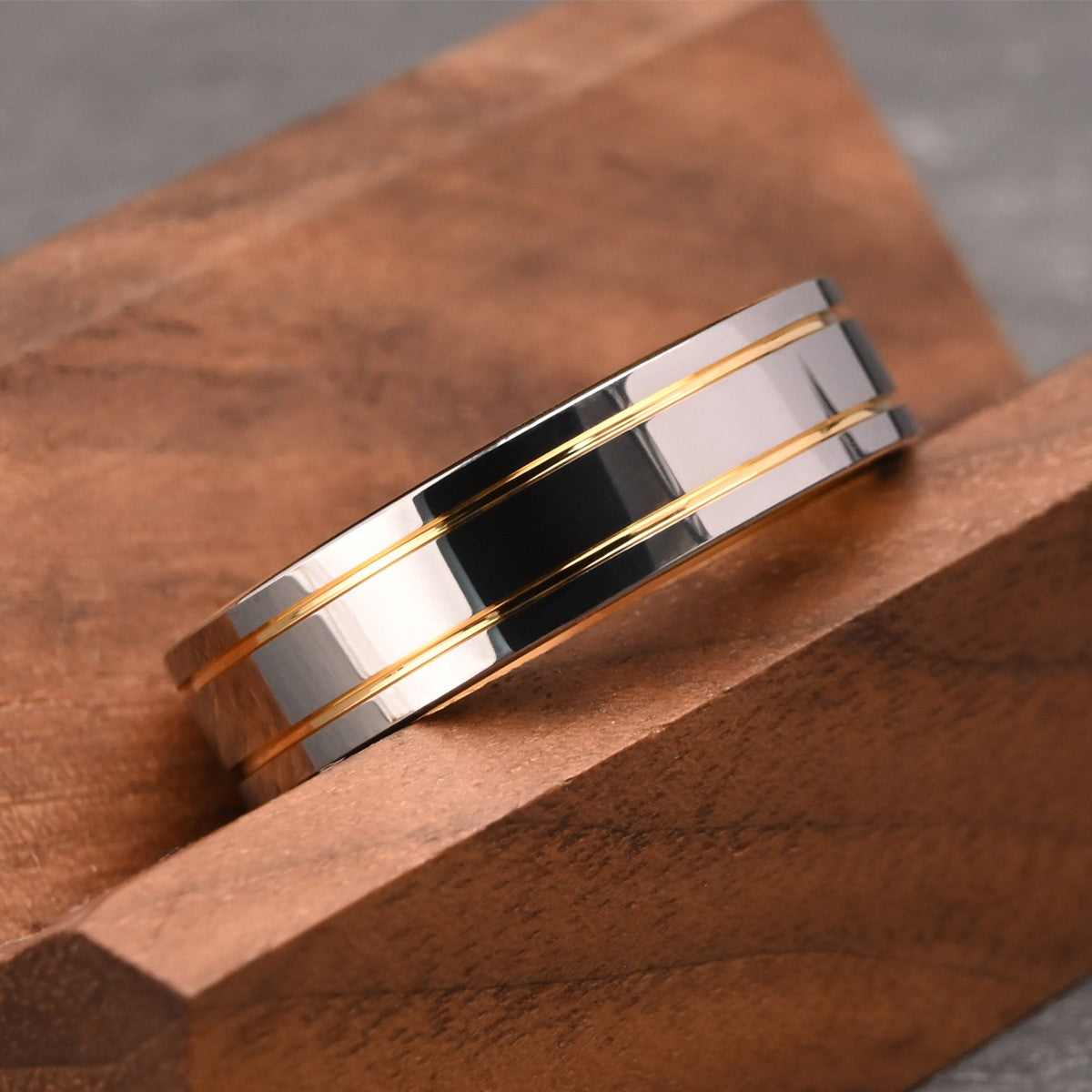 Anel de carboneto de tungstênio 6MM Anéis de casamento masculinos anéis de noivado de casal anéis bague homme pareja de compromiso joias de moda