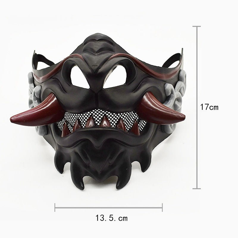 Half Face Devil Samurais Mask for Carnivals Halloween Cosplay Horror Killer Mask Masquerade Mask Party Mask Japanese Mask