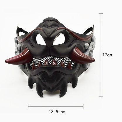 Half Face Devil Samurais Mask for Carnivals Halloween Cosplay Horror Killer Mask Masquerade Mask Party Mask Japanese Mask