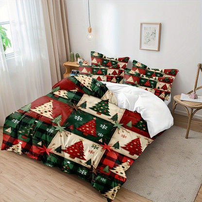 Conjunto de Roupa de Cama de NATAL Feliz, Capa de Edredom Impressa em 3D, Macio, para Cama de Solteiro e Casal, Conjunto de Cama de 2026, Presente de Natal, Decorações de Árvore para Casa