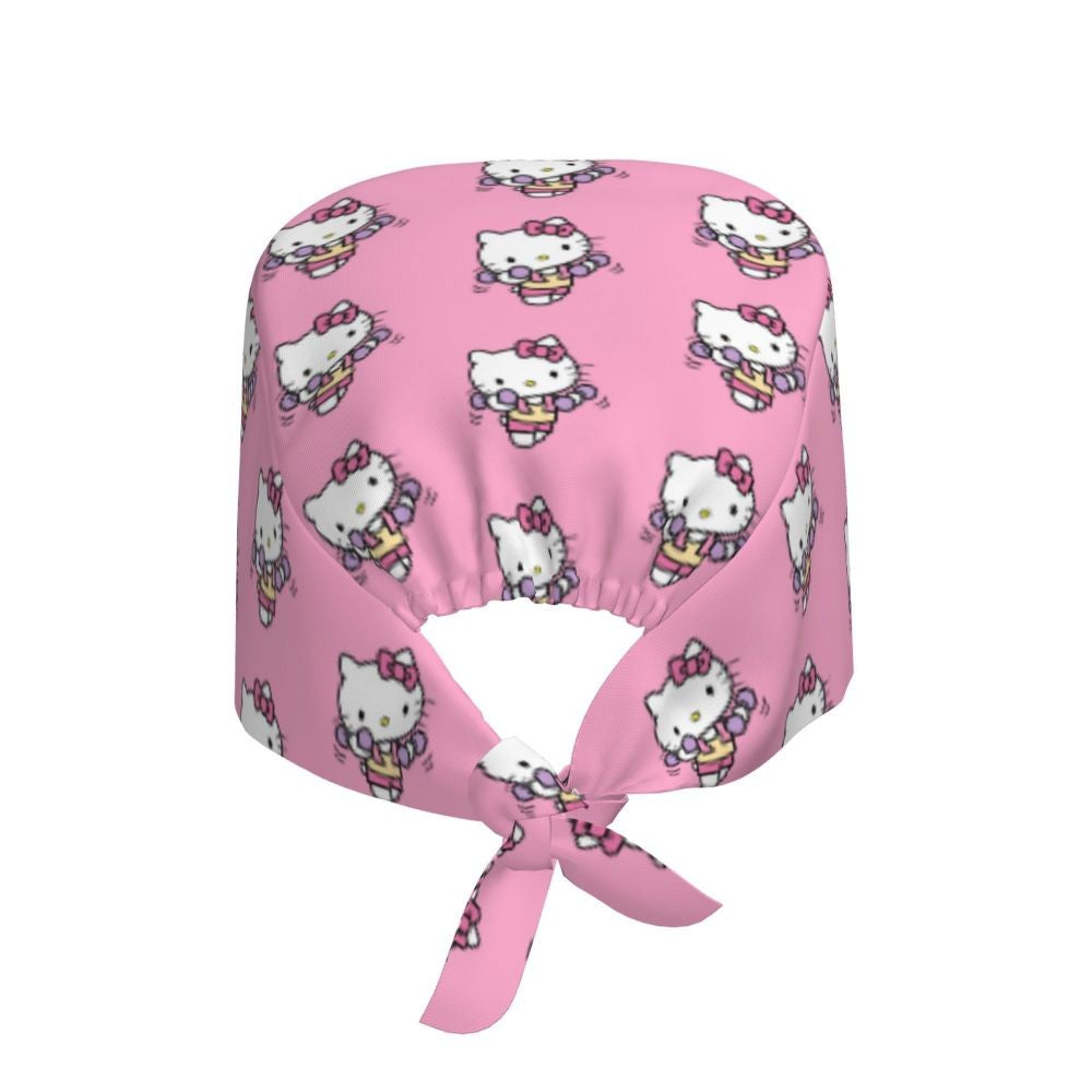 Custom Hello Kitty Medical Staff Scrubs Hat Women Men Cartoon Chara For Chef Hat Scrub Caps