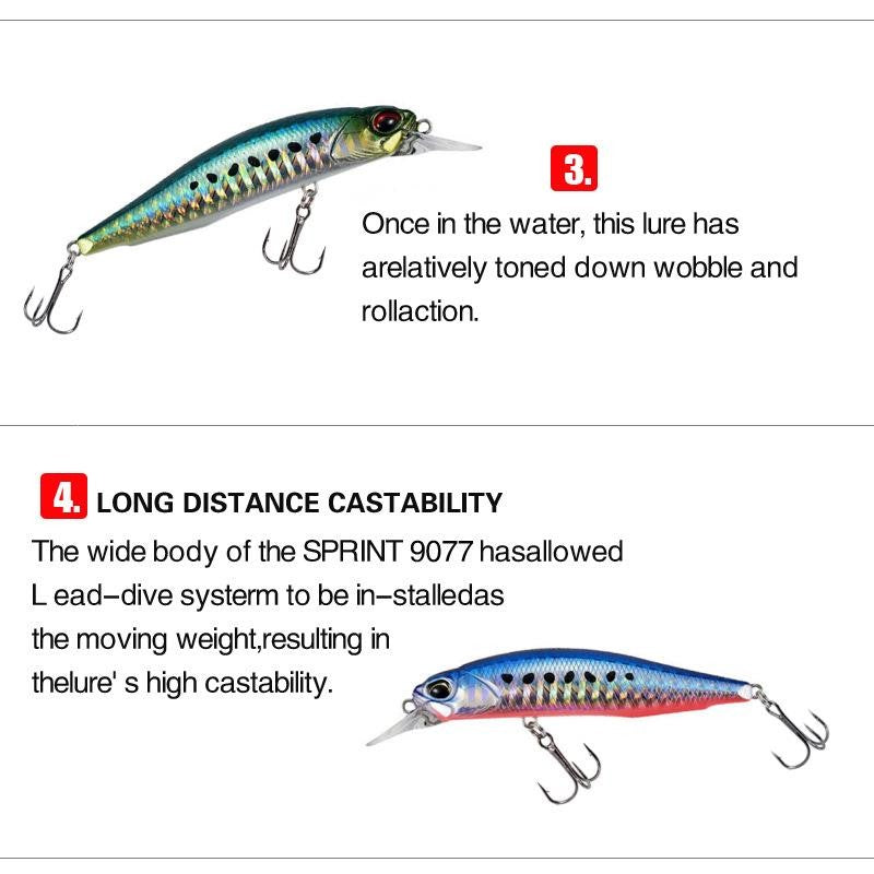 Isca de Pesca Minnow Wobbler Rozante 77SP 77mm 63mm Arremesso Longo Suspenso Isca de Nado Jerkbait Isca Artificial para Culter Alburnus