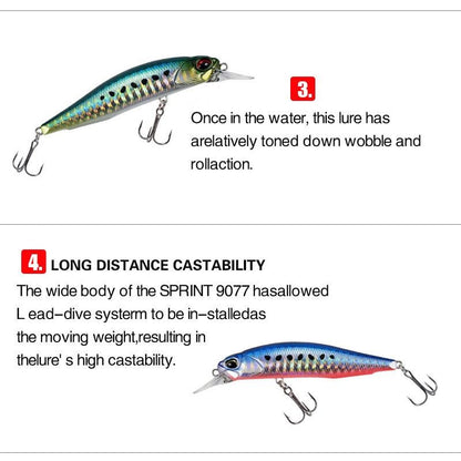 Isca de Pesca Minnow Wobbler Rozante 77SP 77mm 63mm Arremesso Longo Suspenso Isca de Nado Jerkbait Isca Artificial para Culter Alburnus