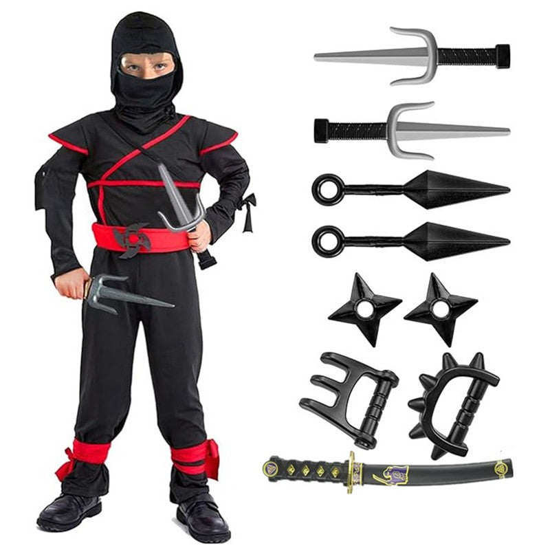 Kids Halloween Ninja Costume, Ninja Costume for Boys, Teen Halloween Costumes for DressUp Themed Party Ninja Toy Birthday Gift