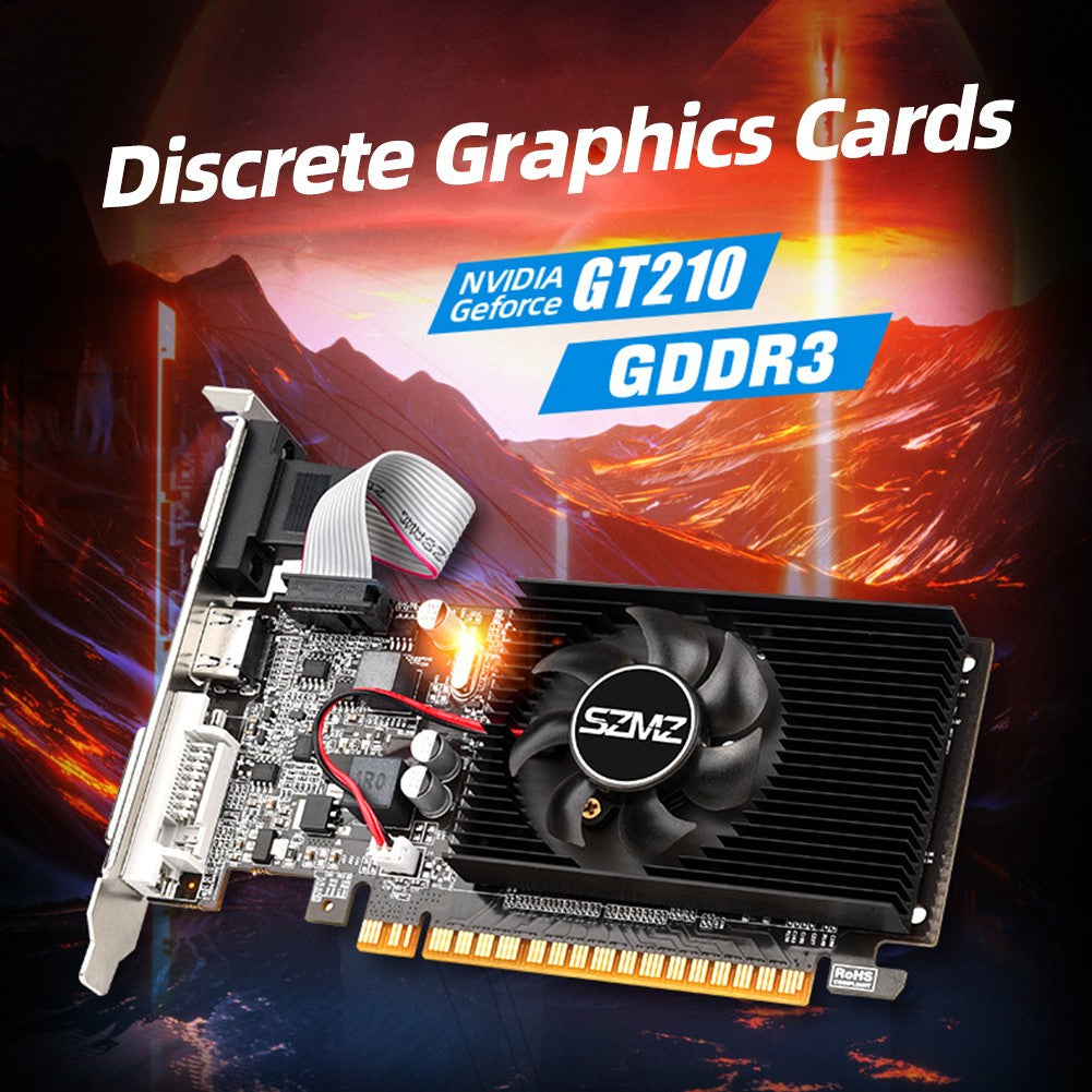GT210 1G Graphics Card with DVI VGA HDMI-Compatibe Port Video Card PIC Express2.0 Low Profile Graphics Card for Office
