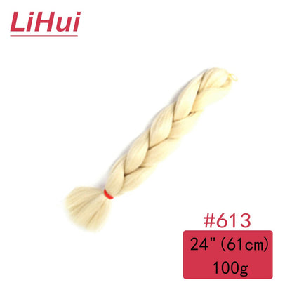 Cabelo Sintético Trança Jumbo 24 Polegadas Ombre Jumbo Extensão de Cabelo para Mulheres Tranças DIY Roxo Rosa Amarelo Cinza Lihu