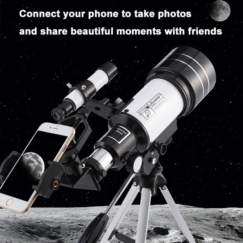 Telescópio Astronômico Profissional F30070 Monocular 150x Zoom HD Visão Noturna para Observação da Lua e Estrelas AZM70300