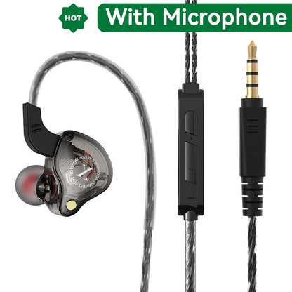 Fones de ouvido móveis com fio, graves potentes, 3,5 mm para telefone, fones de ouvido estéreo intra-auriculares com microfone, fones de ouvido Hifi para música e esporte
