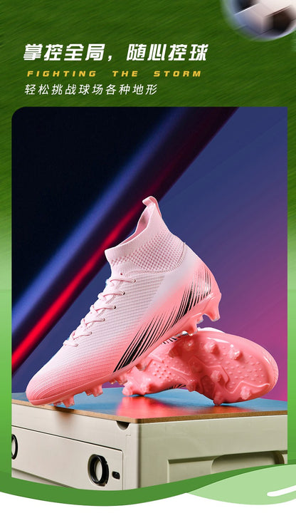 Men Fast Soccer Shoes Professional TF/FG Indoor Futsal Football Field Boot Unisex Society Cleats Long Spikes Sneaker Comfortable