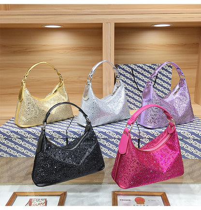 Women Evening Bag 2025 New Shiny Rhinestone Women's Shoulder Bag Fashion Luxury Dinner Party Handbag Female Crossbody Bags