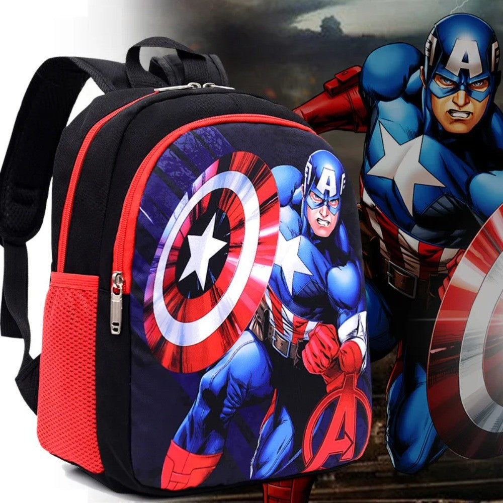 Disney MARVEL Spider-Man Iron Man Primary School Backpack Double Layer Cartoon Student Travel Rucksack Schoolbag Kids Boys Gifts