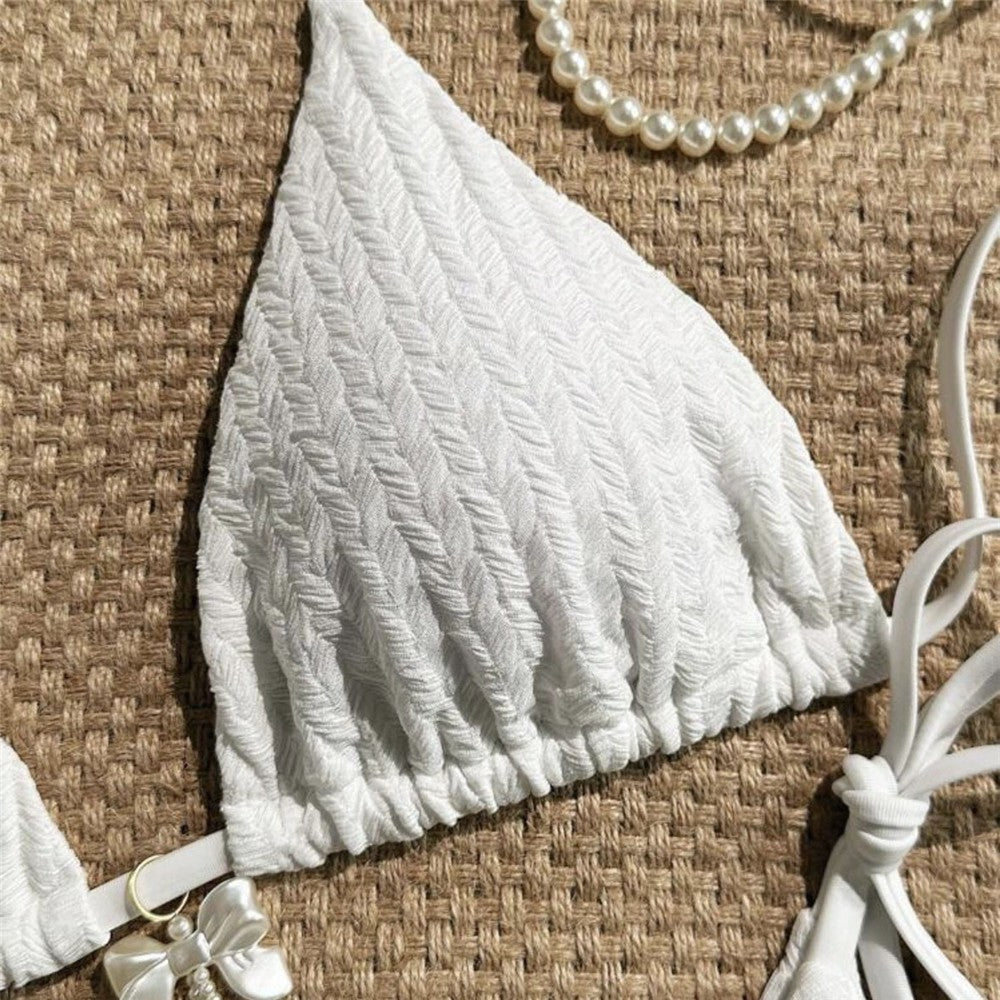 Yellow Halter String Triangle Micro Bikini Thong Solid Swimwears Micro Thong Sexy Swimsuit Women Bathing Suit Bikinis Sets 2025