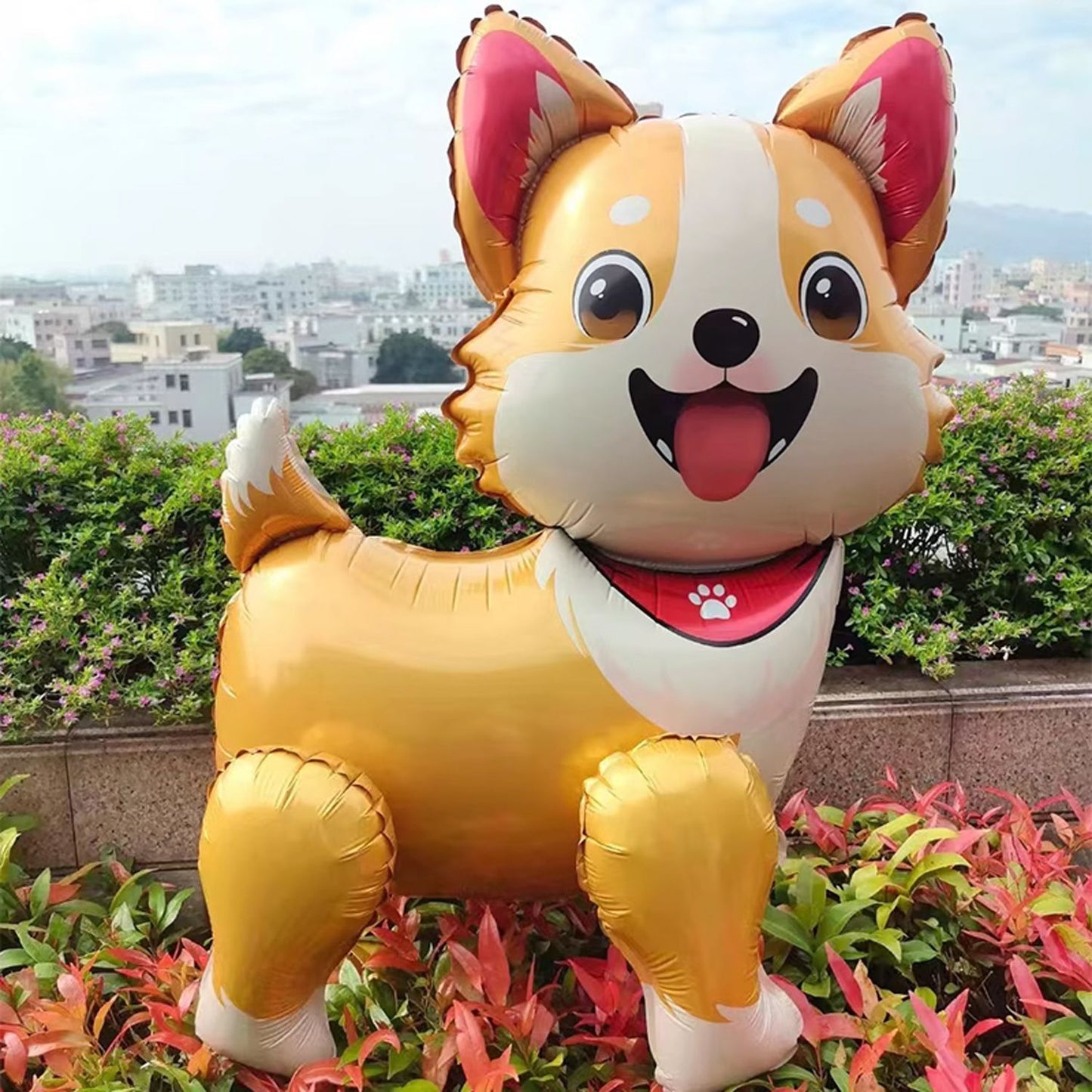 Dog Aluminum Film Balloon Husky Corgi Big Ear Dog Cartoon Shaped Balloon Children's Birthday Decoration Shower Decoration
