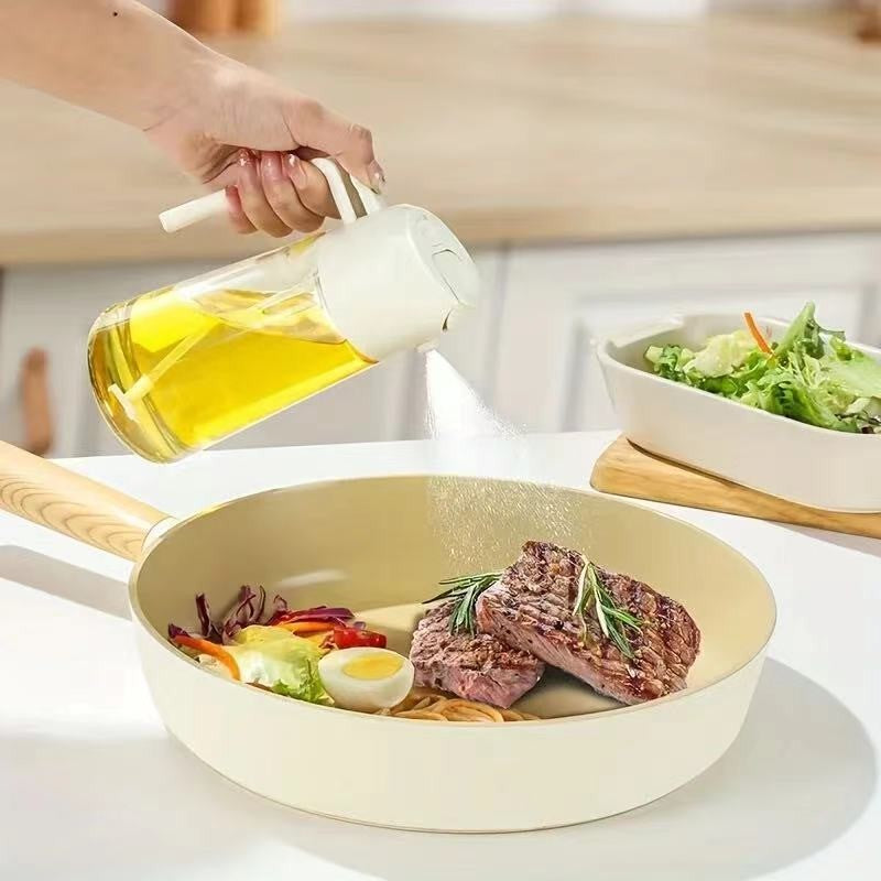 Garrafa Dispensadora de Óleo de 470ml para Cozinha, Dispensador de Azeite 2 em 1 e Pulverizador de Óleo, Garrafa Pulverizadora de Azeite para Cozinhar