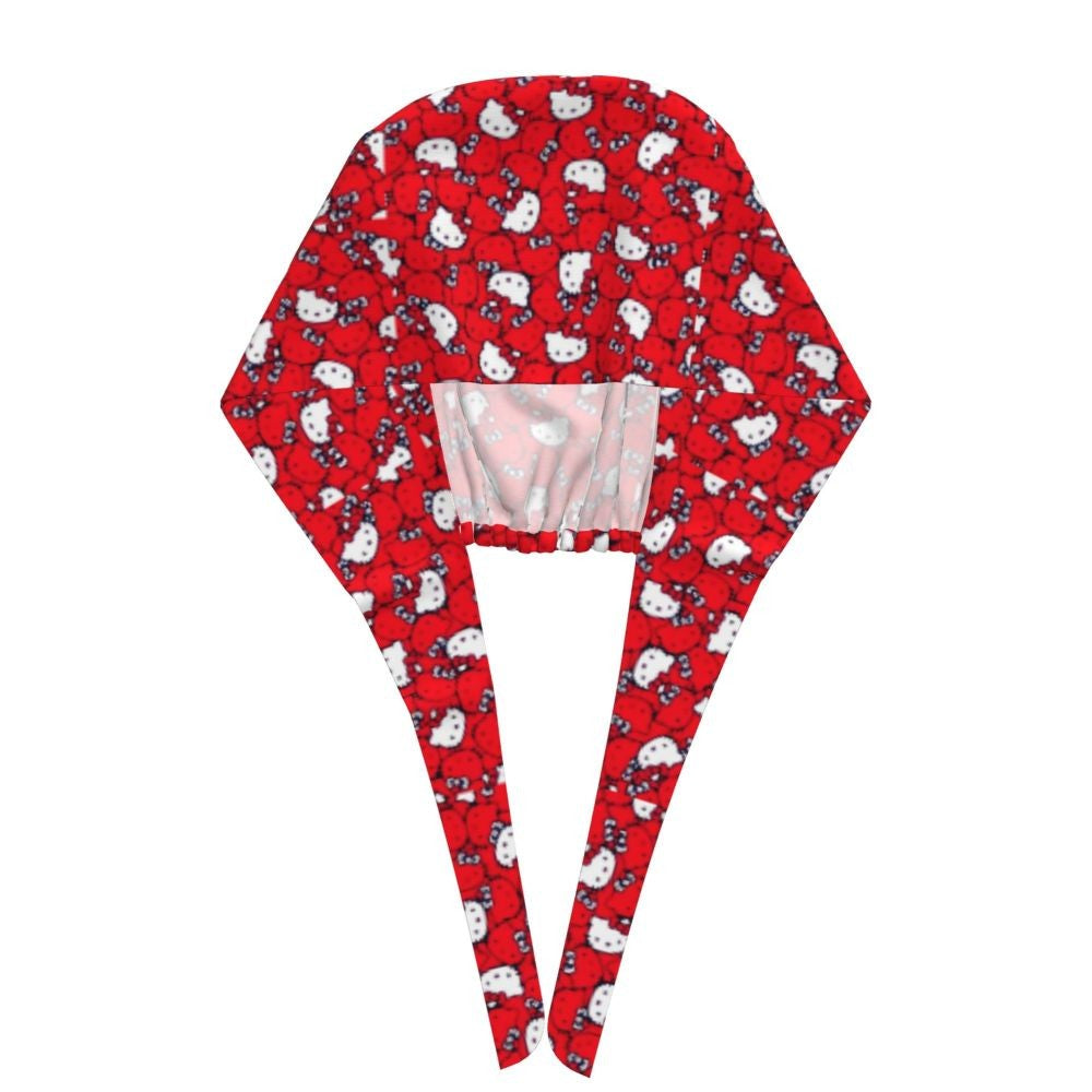 Touca Cirúrgica Personalizada Hello Kitty Equipe Médica Feminino Masculino Desenho Animado Personagem Para Chapéu de Chef Touca de Esfoliação