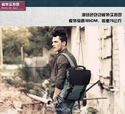 Fashion Male Backpack Leather military Canvas backpack Men backpack women school backpack school bag bagpack rucksack mochila