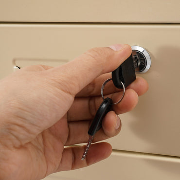 Gaveteiro de Metal com Rodas e Fechadura | Armário para Documentos com 6 Gavetas para Escritório em Casa, com Rodas | Branco-sujo/Verde/Amarelo