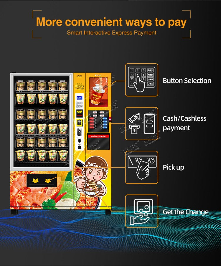 Vending Machine New Style Instant Ramen and Cup Noodle Vending.Machine With Hot Water