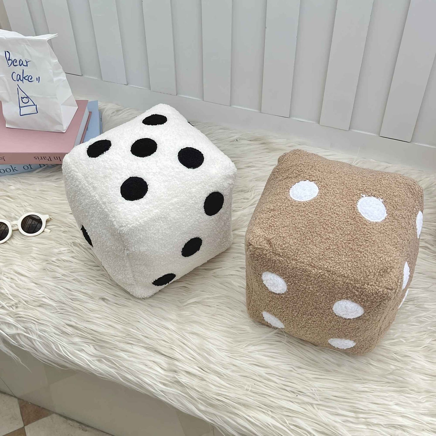 Creative Minimalist Home Pillows Fun Simulation Dice Plush Toys Sofa Cushions Mats Floor Mats Soft Decorative Dice Throw Pillow