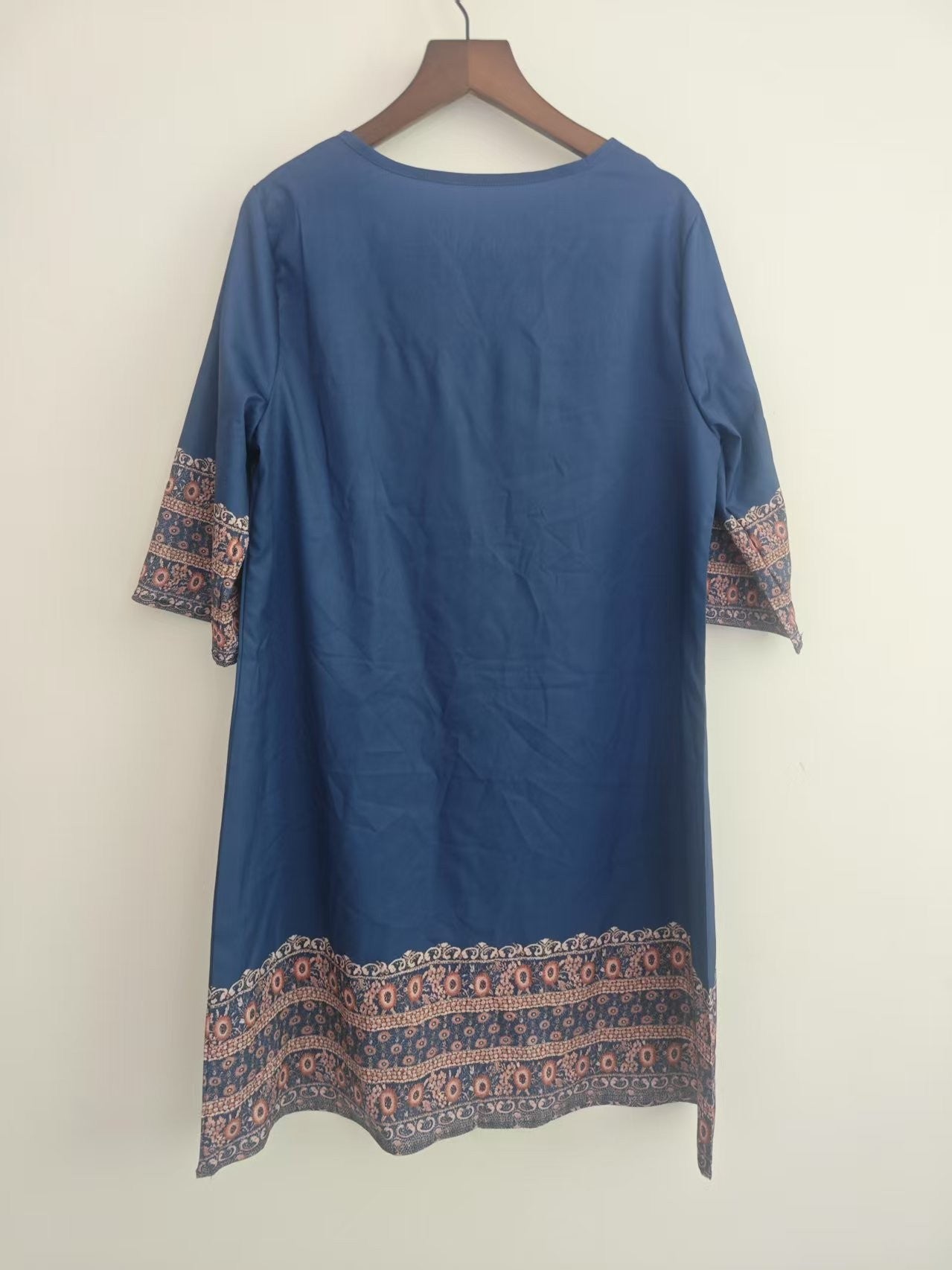 Women's Clothes Casual print Short Sleeve V-Neck Waist Cinched Dress summer vintage New Female Fashion Loose Mini Dresses 2025