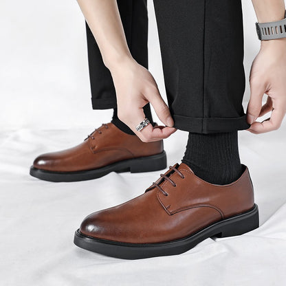 Classic Brogue Office Leather Shoes Men Casual Business Leather Shoes Korean Formal Oxford Men's Dress Shoes
