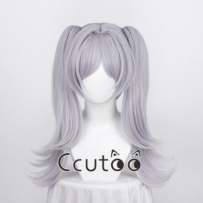 Frieren Wigs Anime Sousou no Frieren at the Funeral Silver gray Synthetic Hair Cosplay costume Wigs Chip Removable Ponytails