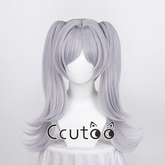 Frieren Wigs Anime Sousou no Frieren at the Funeral Silver gray Synthetic Hair Cosplay costume Wigs Chip Removable Ponytails
