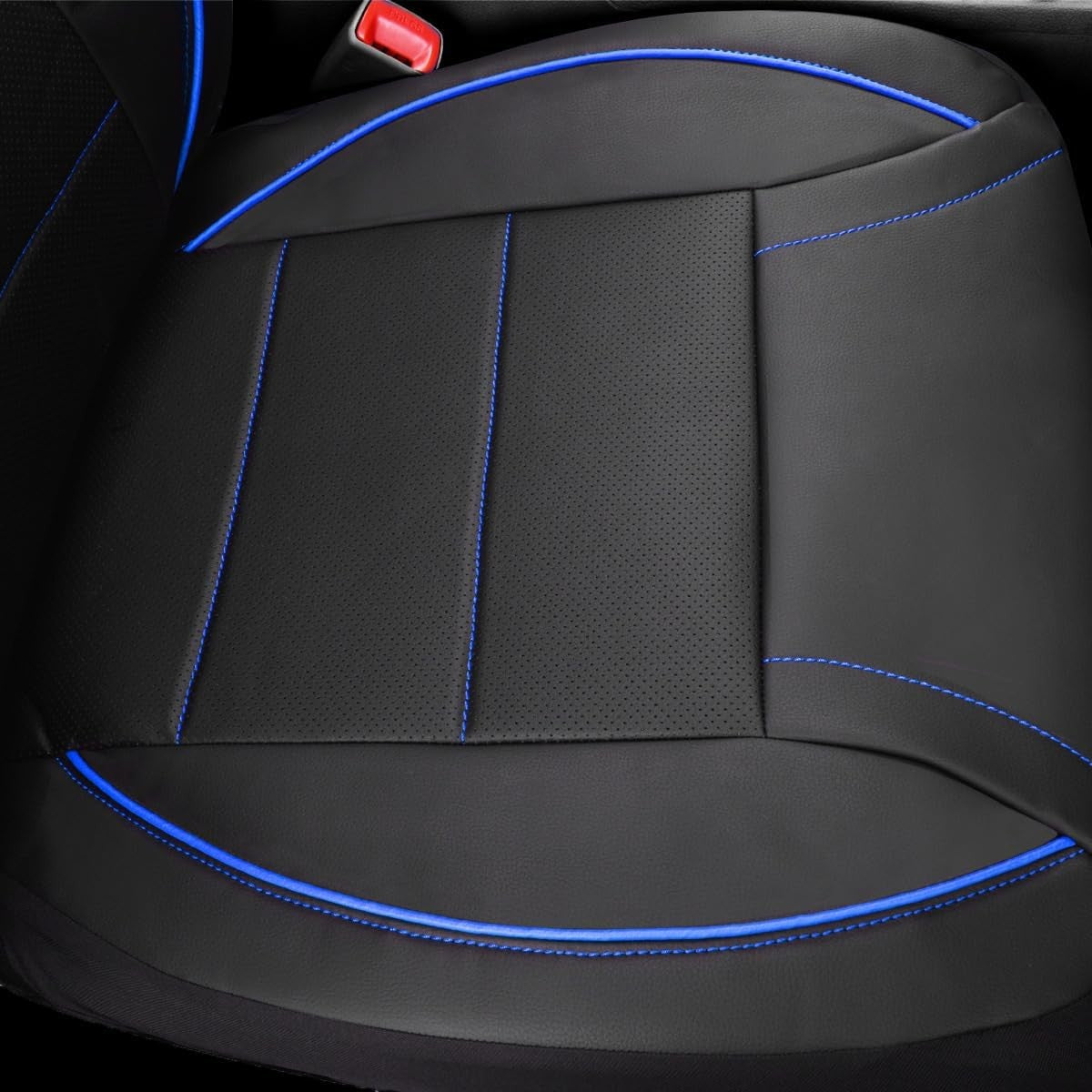 Capas de Couro Universais para Banco de Carro Vermelho Simples à Prova d'Água para 5 Assentos