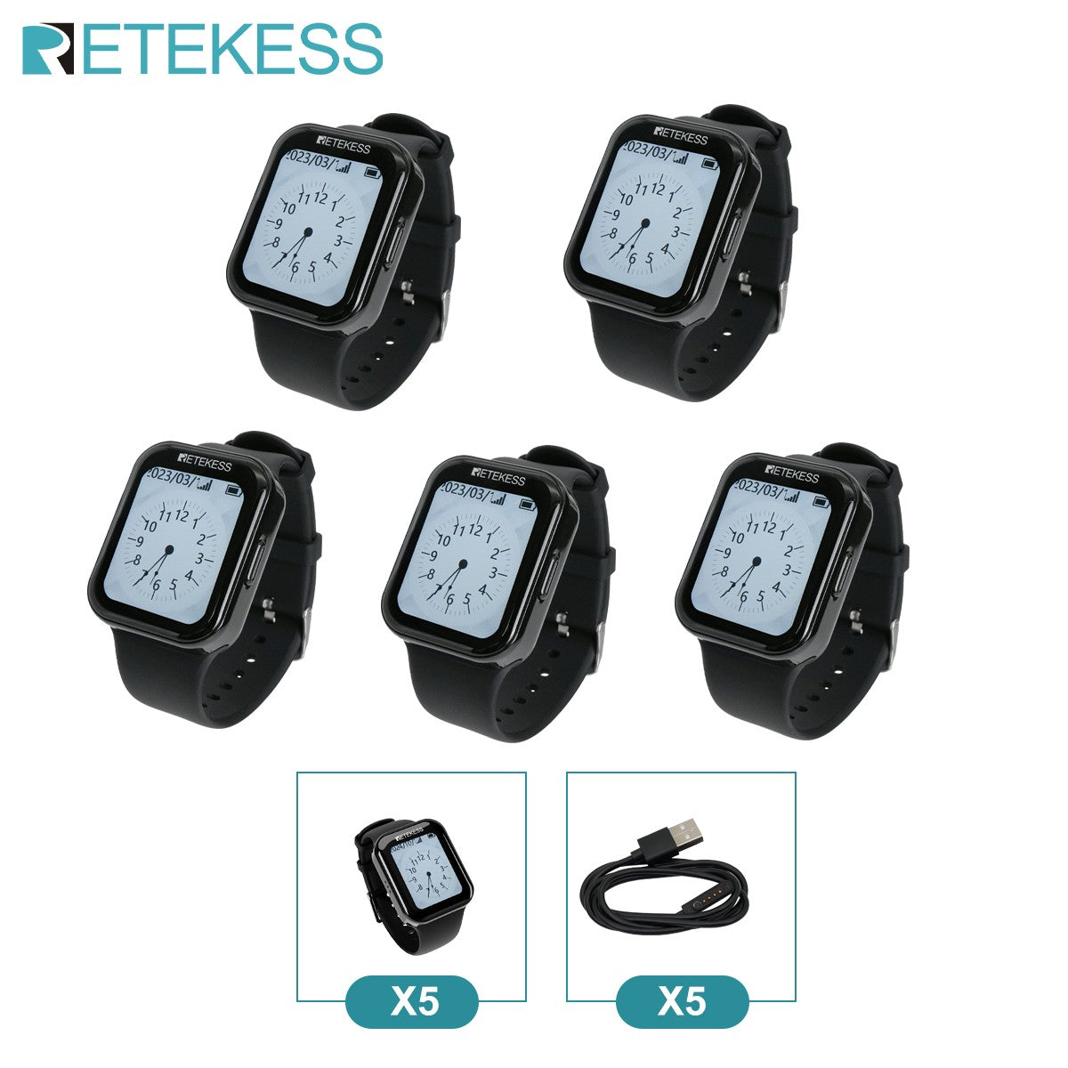 Retekess wireless calling system restaurant pagers TD113 waterproof touch watch TD033 waiter call buttons for cafe bar hookah