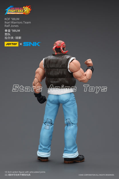Original JOYTOY 1/18 Action Figure SNK KOF'98UM Ikari Warriors Team Leona Heidern/Ralf Jones/Clark Still Modelo de Brinquedo