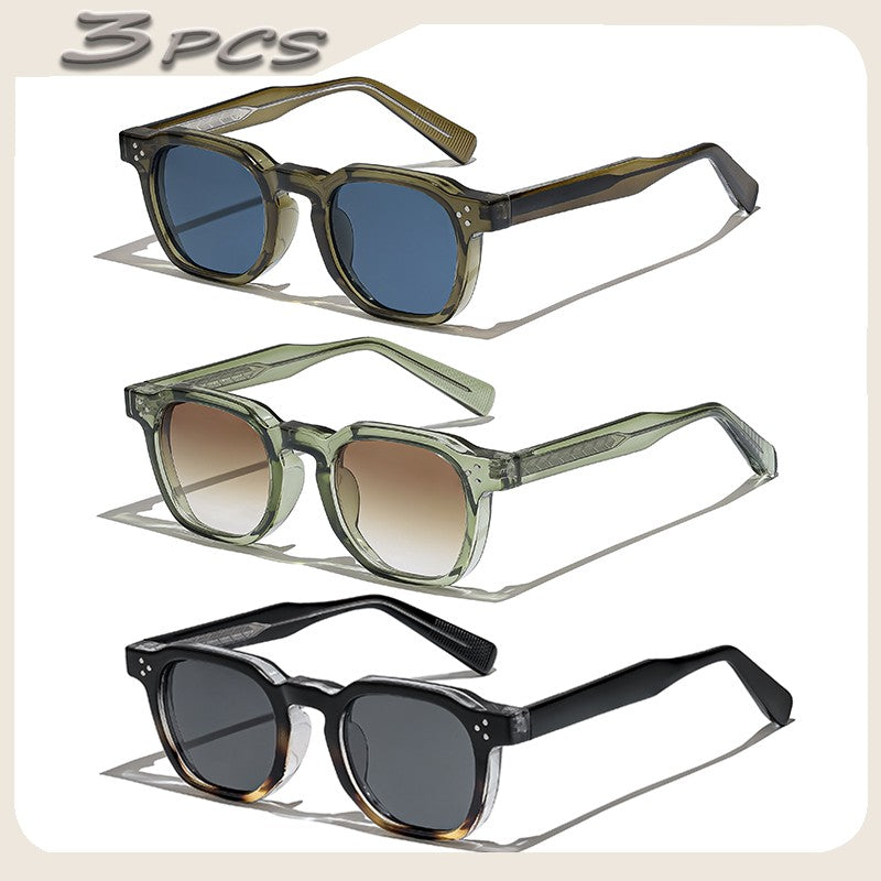 1/2/3 Pcs Wholesale New Square Retro Sunglasses Men Fashion Punk Sun Glasses Women Travel Eyewear Lunette De Soleil Femme UV400