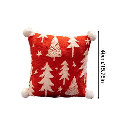 Christmas Pillow Snowflake Velvet Christmas Tree Elk Pillow Cushion Holiday Decoration Cushion Christmas Decorations