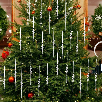 Clear Acrylic Icicle Ornaments Christmas Clear Crystal Icicles Pendants Christmas Tree Hanging Icicles Drop Xmas Wedding Decor
