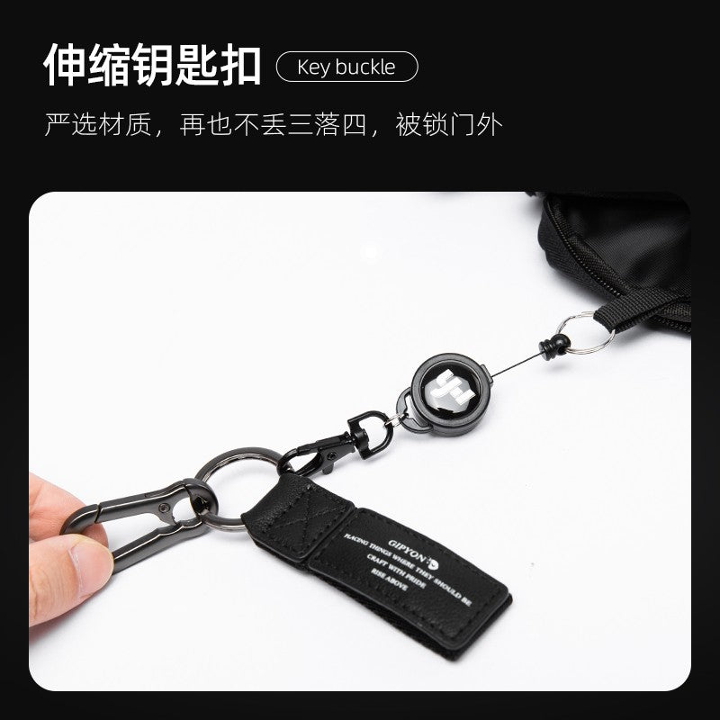 Waterproof Crossbody Bag Men Large Capacity 15 inch Laptop Fashion Shoulder Bag Solid Black Light Portable Anti-theft Zipper Bag