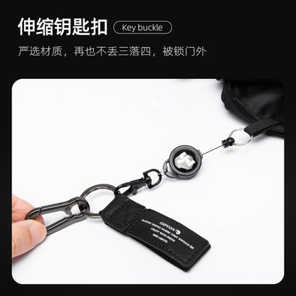 Waterproof Crossbody Bag Men Large Capacity 15 inch Laptop Fashion Shoulder Bag Solid Black Light Portable Anti-theft Zipper Bag