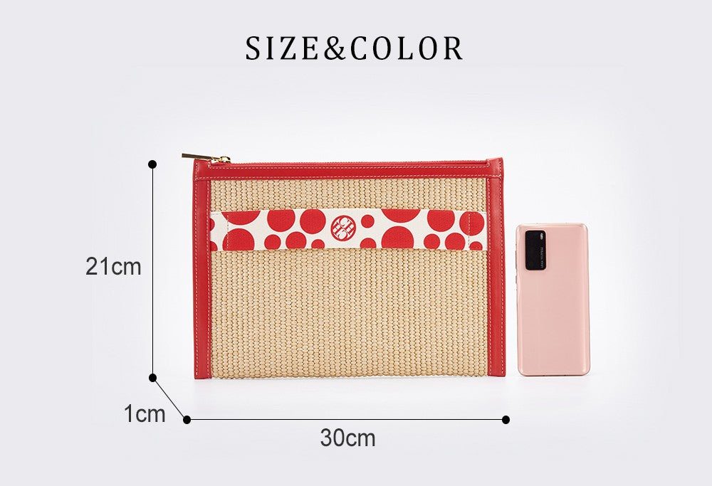 CHCH Handmade Woven Clutch Bag Ribbon Embellished Niche Style Clutch Bag