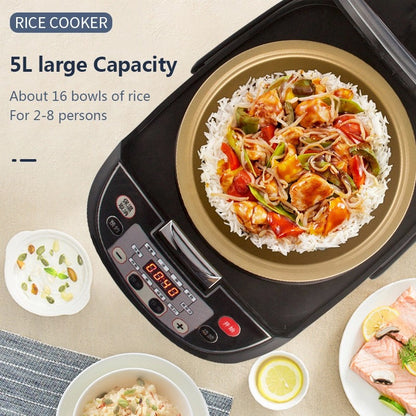 Panela de arroz elétrica inteligente de luxo, requintada, antiaderente, com baixa concentração de açúcar, 5L, para atacado